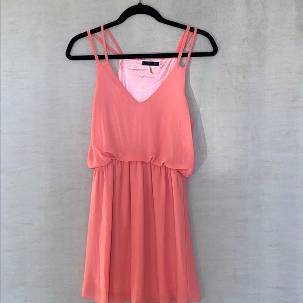 Coral Summer Spring Sun Wedding Guest Dress